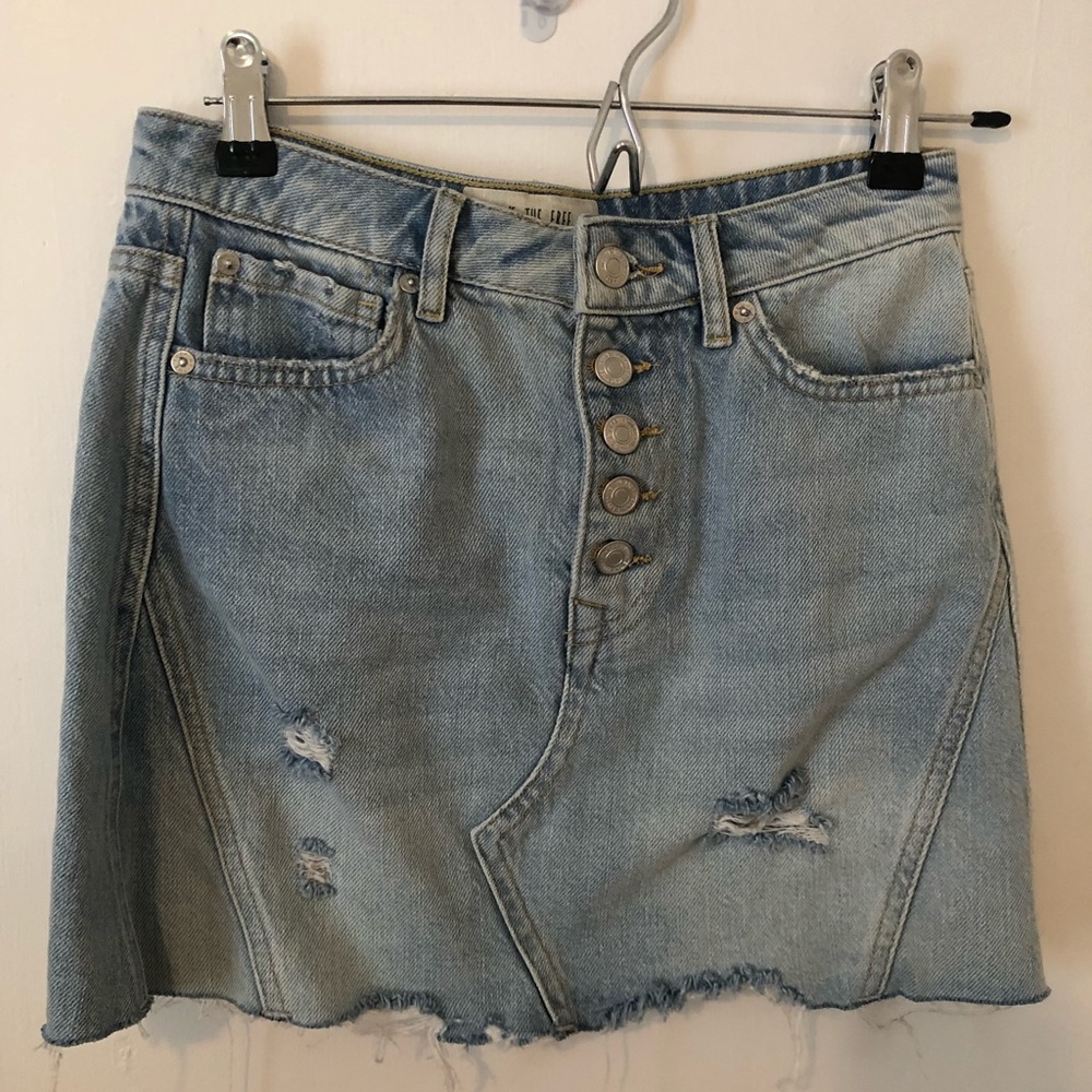 Free People Jean Skirt